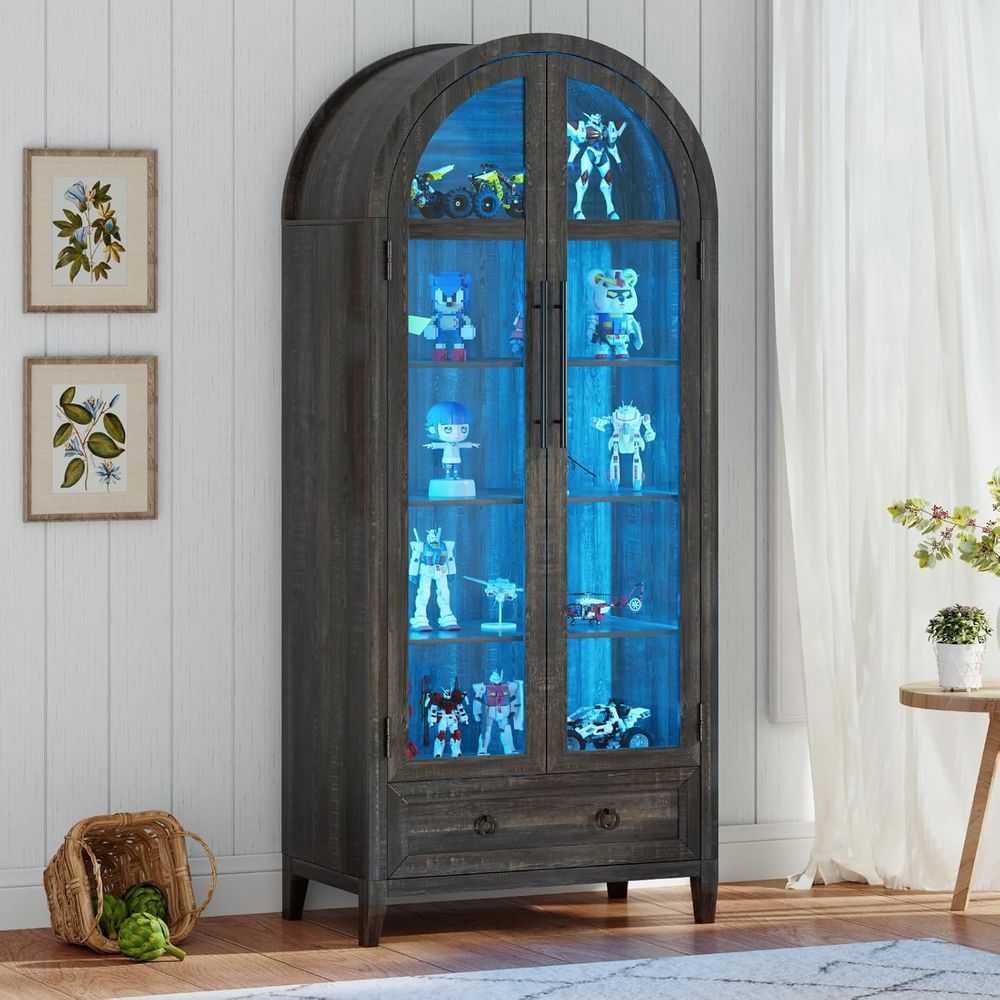 Lighting - 73 Kavisli Camlı Vitrin, 4 Katlı,