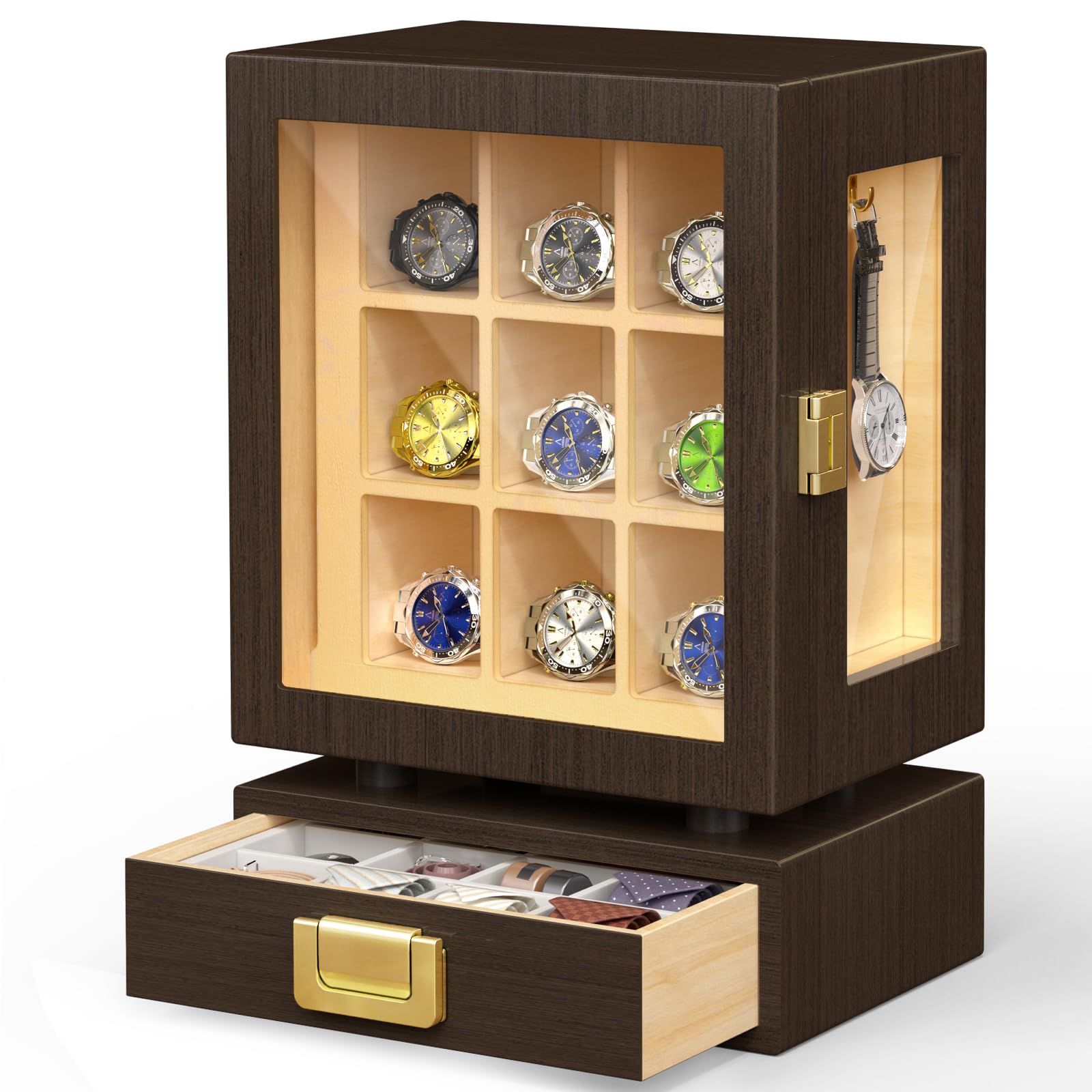 Storage & Organization - Özel Dikdörtgen Ahşap Saat Saklama Kutusu