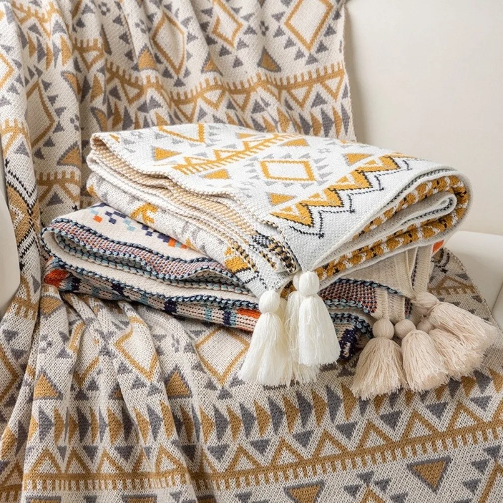 Vintage Kalın Örgü Boho Battan - Boho Throw Blanket Fringe incelemesi ve fiyatı