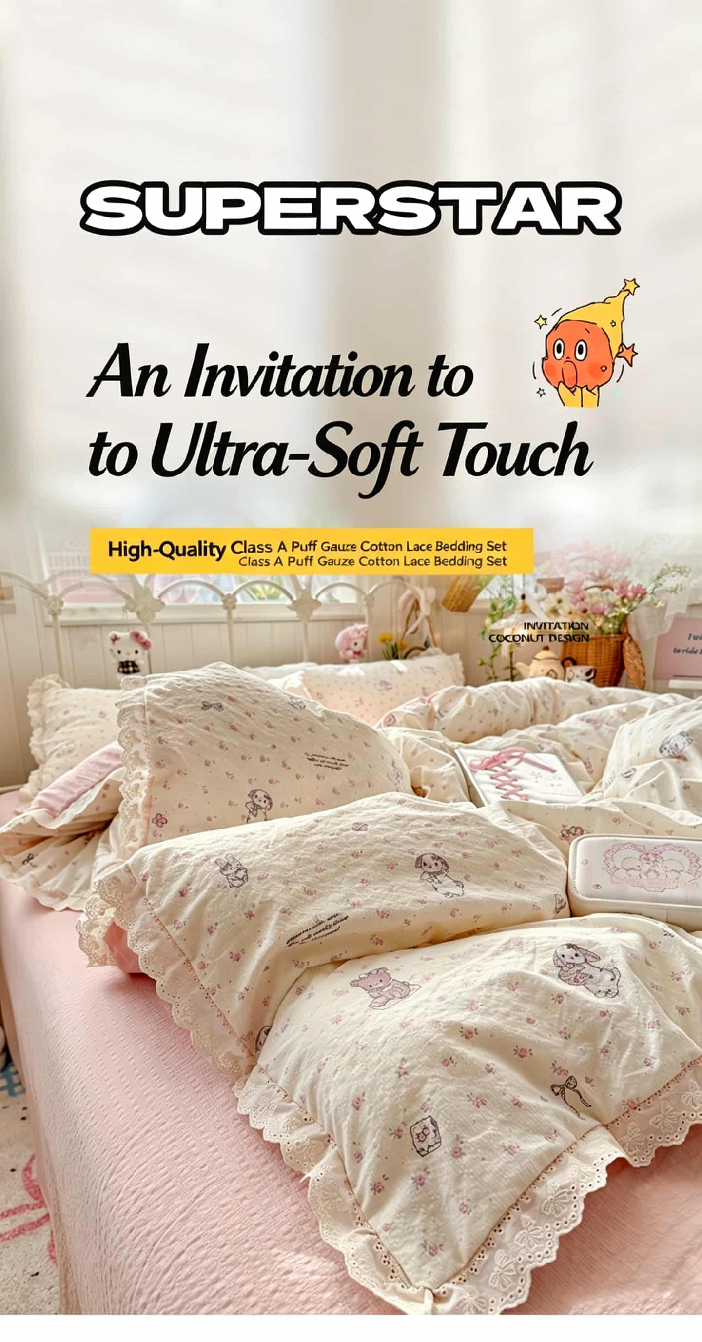 Fırfırlı Dantel Detaylı Çiçek  - Aesthetic Floral Duvet Cover incelemesi ve fiyatı