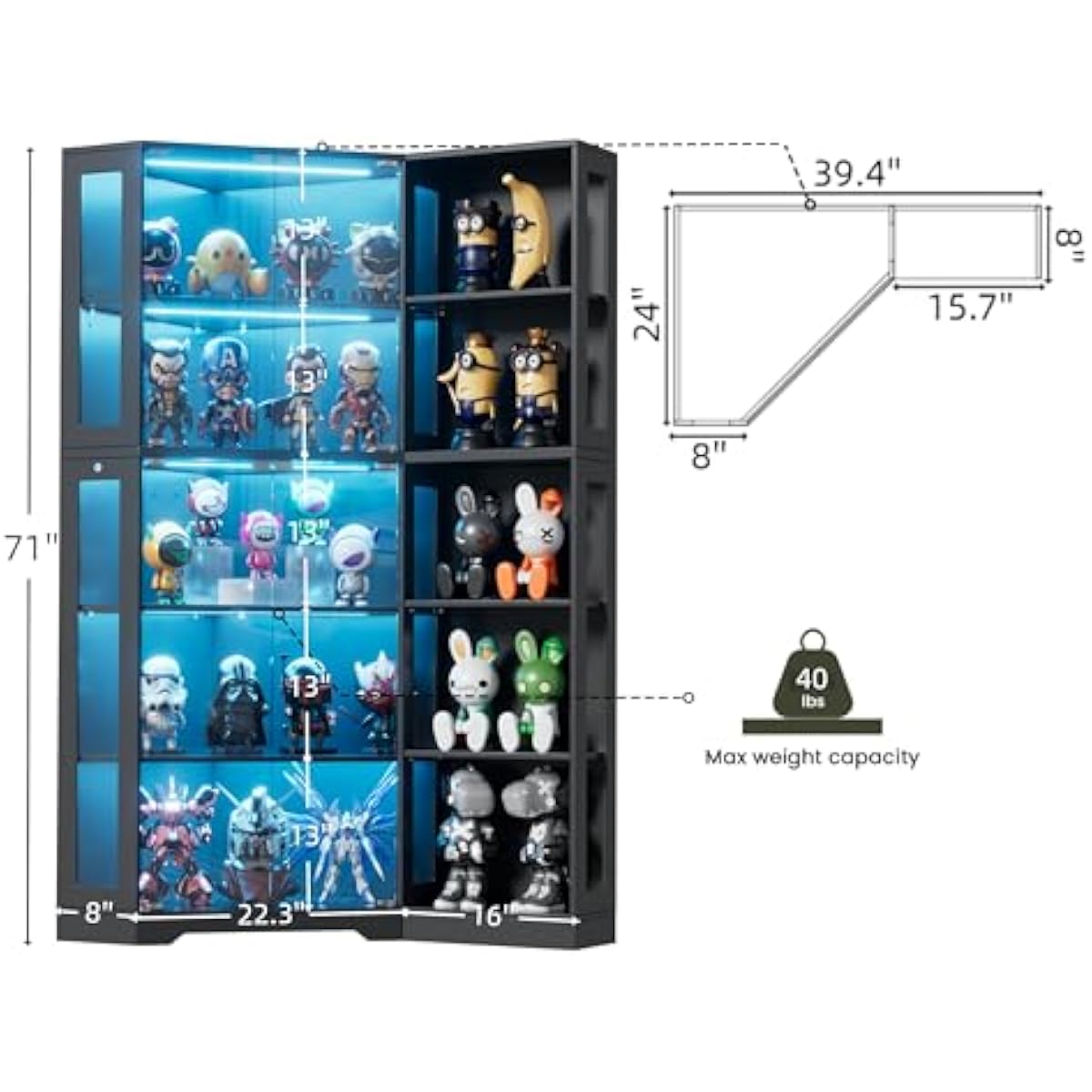 Temperli Cam Kapılı Vitrin, Ay - Lighting incelemesi ve fiyatı