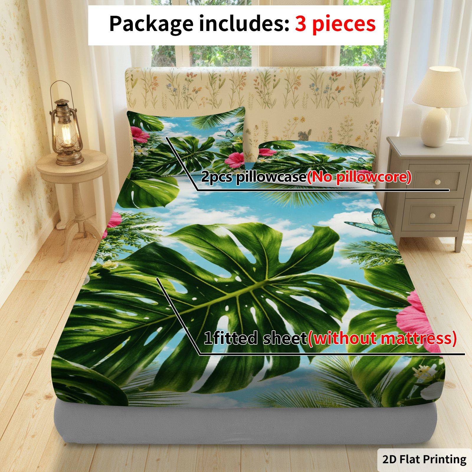 Tropikal Hibiscus Yatak Örtüsü - Fitted Bed Sheets Deep Pocket incelemesi ve fiyatı