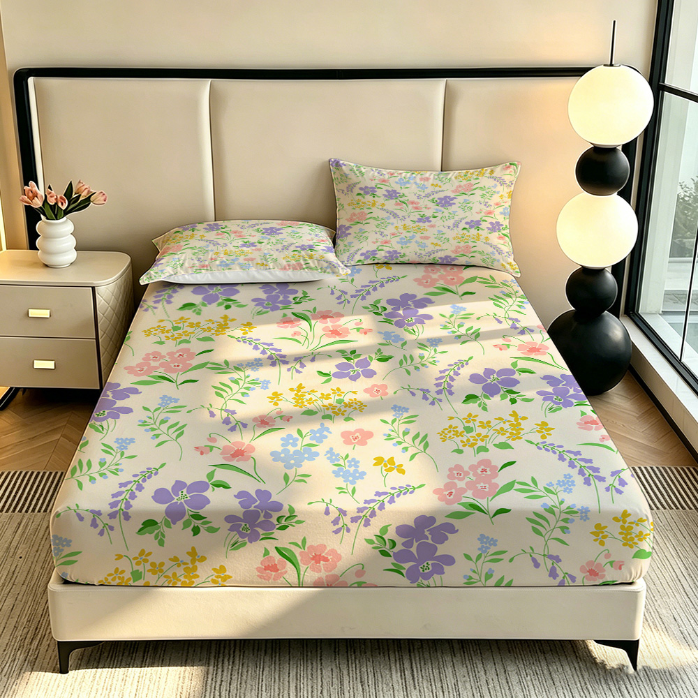 Renkli Çiçek Desenli, Lastikli - Fitted Bed Sheets Deep Pocket incelemesi ve fiyatı